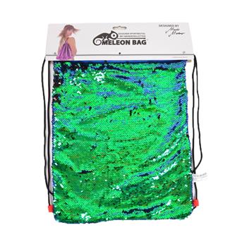 Cmeleon Bag, Pailletten Sportbeutel, grün/schwarz, 40x35cm