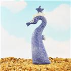 Design Maritim, Polyresin Seepferdchen Stern, blau, 11,5x7,5x26,5cm