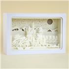 Lichtbox, 3D Schattenbox, Neuschwanstein, weißer Rahmen, 21,5x14,5x7cm