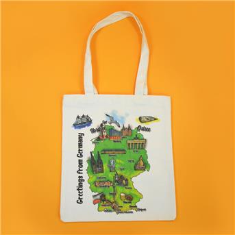 Baumwolltasche Wahrzeichen Deutschland, 100% Baumwolle, 31,5x35cm