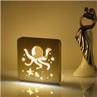 AmbiWood, Holzschnittlampe, Oktopus, 19x19x3cm, inkl. USB-Stromkabel und AN/AUS-Schalter