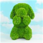 AniPlants, Grasfigur, "Hund", sitzend, groß, Gartendeko, 50cm