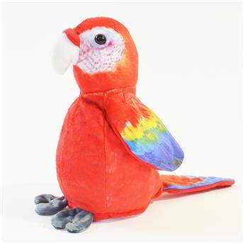 Laber-Papagei, "Sally", rot, inkl. Batterien, 18x12x21cm