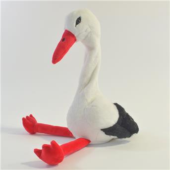 Laber-Storch "Oskar", mit tanzendem Hals, inkl. Batterien, 13x23x31cm