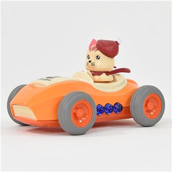 Metall Die Cast Auto mit Rückzugfunktion, Licht u. Musik, Katze, 2-fach farblich sortiert, 11cm