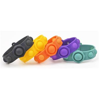 Plopp Up Spielzeug, Push-Pop-Armbänder, Fidget-Toy, eine Reihe, farblich sortiert, 24,5x3,2cm