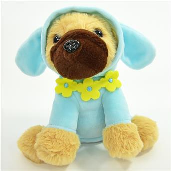 Laber-Mops "Benny" mit Hasenpullover, inkl. Batterien, 18 x 18,5 x 15cm