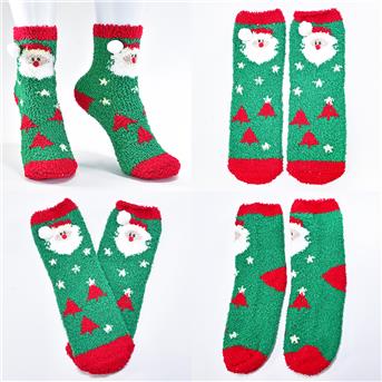 Weihnachtssocken für Kinder in transparenter Weihnachtskugel, 8,5cm, 3 Designs, 12 im Display
