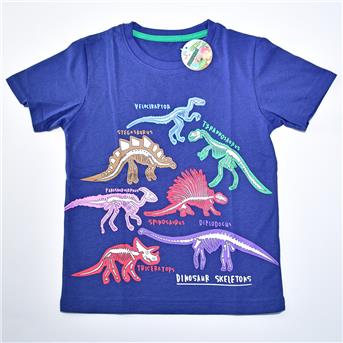 Dinosaurier T-Shirt, nachtleuchtend, 122cm
