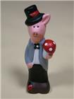 Glücksbringer-Keramik, Schwein, 3,5x3,5x9,5cm