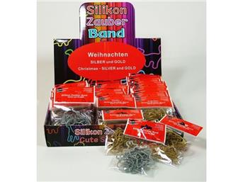 Silikon ZB 12er, 60 Polybeutel im Display, Weihnachten, gold/silber