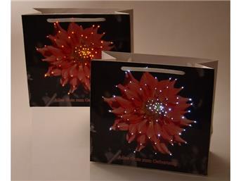 Demo Leucht-Tasche Geburtstagsdahlie, 18x8x16cm