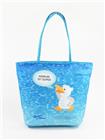 Malwin die Möwe Trapez-Tasche, "Amrum ist super", blau, 47x38x17cm