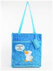 Malwin die Möwe Shopping-Bag, "Borkum ist super", blau, 30x32x11cm