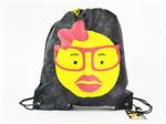 Emoticon, MOGee Sportbeutel mit Hintergrund, 39 x 34 cm, female nerd