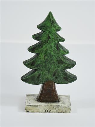 Tannenbaum, auf weißem Ständer, mittel, 11x5,2x19 cm