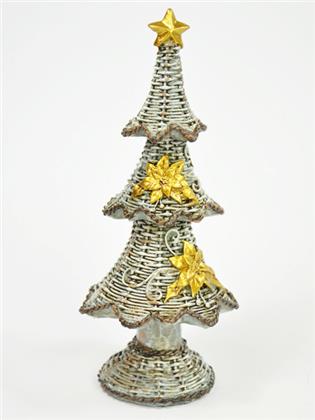 Tannenbaum mit goldenem Stern, mittel, 9x10x24 cm