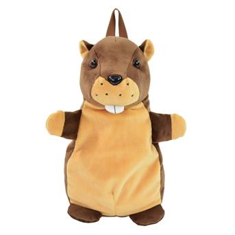 Tierrucksack, Murmeltier, braun, mit Tragegriff, 33 cm
